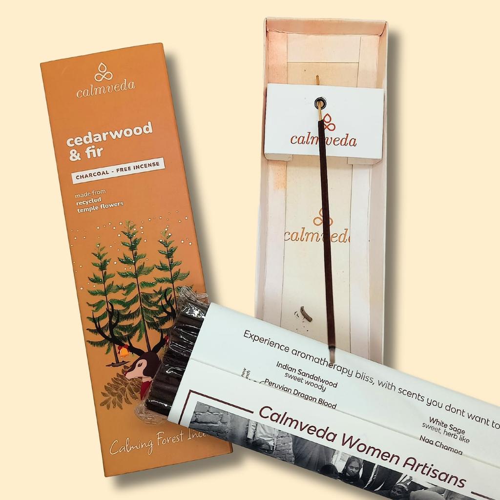 Calmveda Balsam Cedar Incense Sticks - 80 Scented Sticks