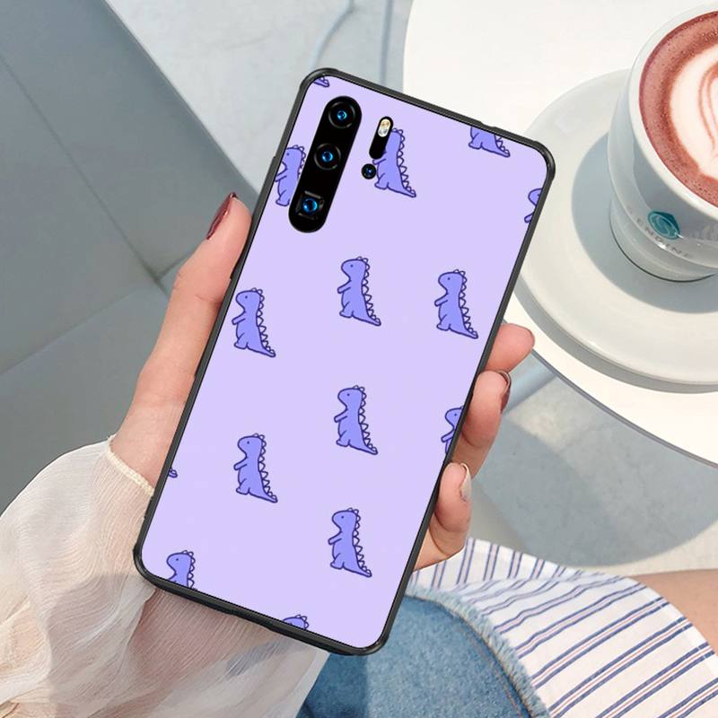 Cartoon Cute Aesthetic Dinosaur Phone Case For Huawei P9 P10 P20 P30 Pro P SMART 2020 2019 P40 Lite Mobile Fundas Cover
