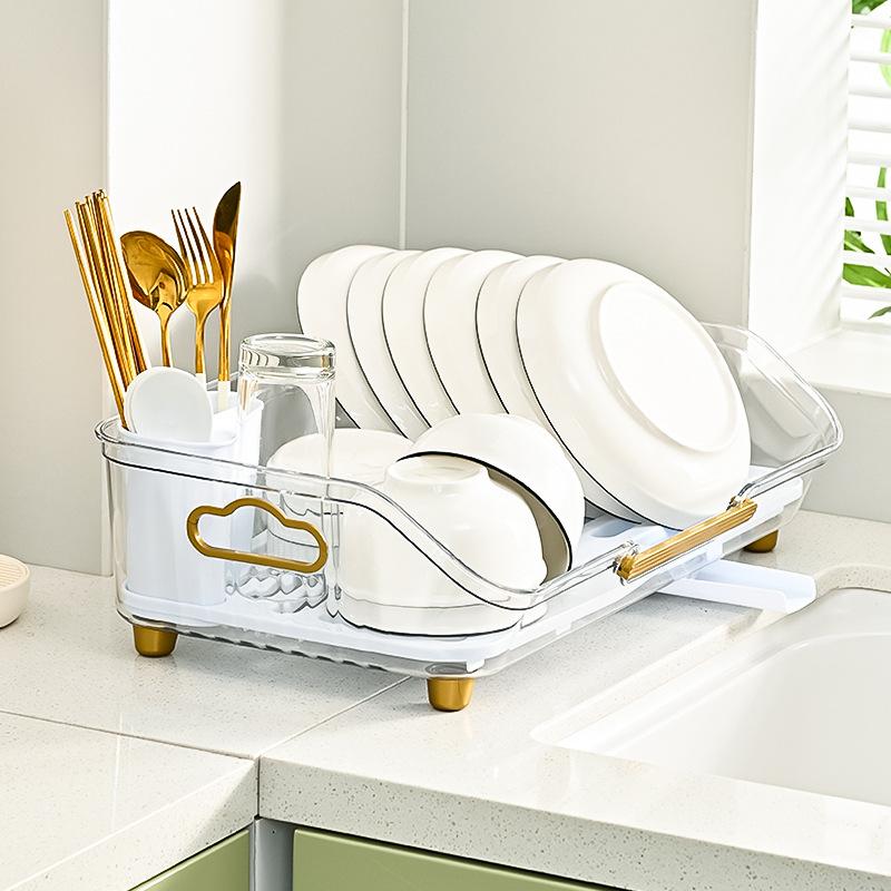 Kitchen Plate Pan Dish Drying Rack Sink Dish Drainer Detachable Rack Organizer Holder for Kitchen Countertop Utensil Holder