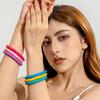 Cross Border Fashion and Cute Dopamine Style Round Tube Acrylic Bracelet for Women Jewelry Seaside Tourism Macaron Color Bracelet Matching
