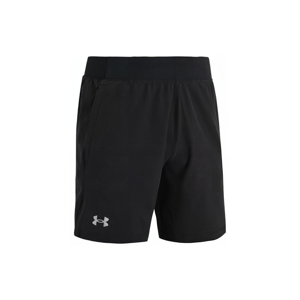 Under Armour Прямые шорты с однотонным принтом и маленьким логотипом Мужские брюки Черные 1370999-002