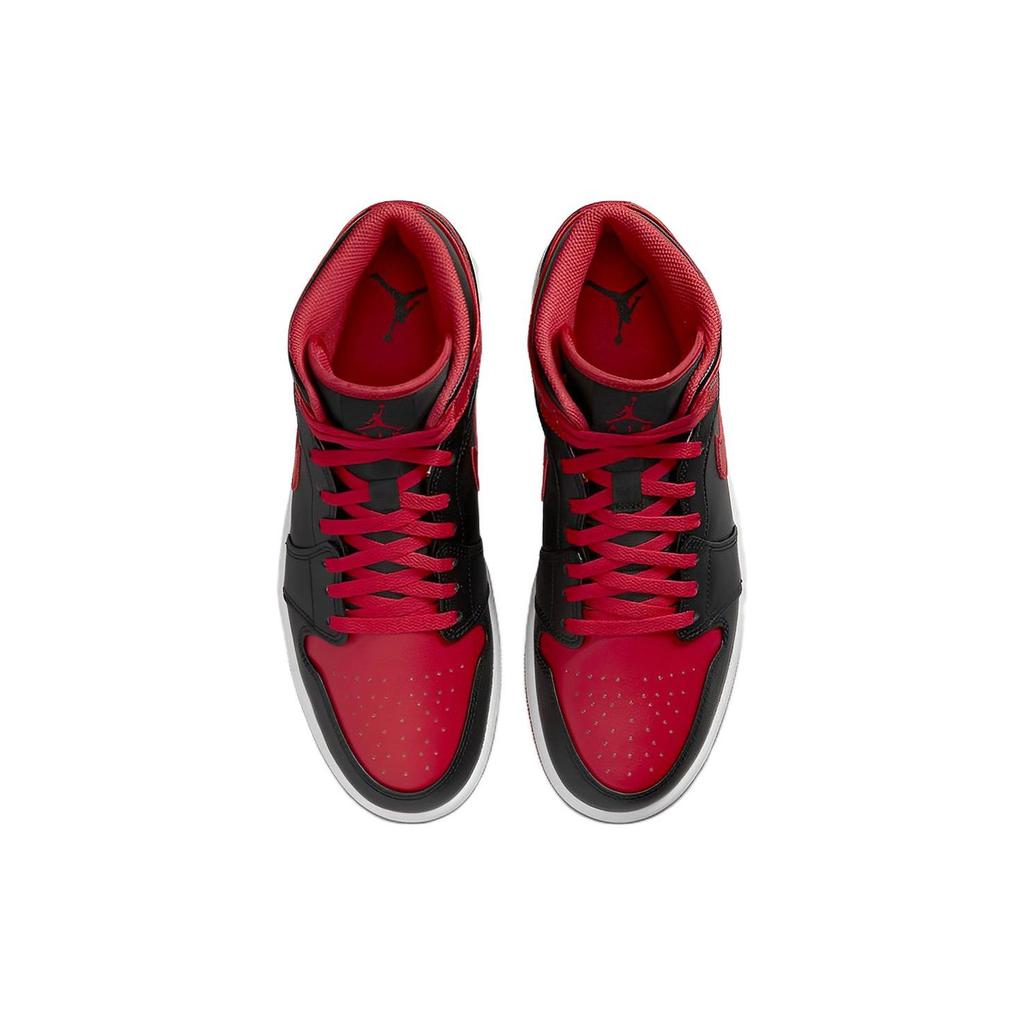 Air Jordan 1 Mid Alternate Bred Men Sneakers Black Fire-Red White DQ8426-060