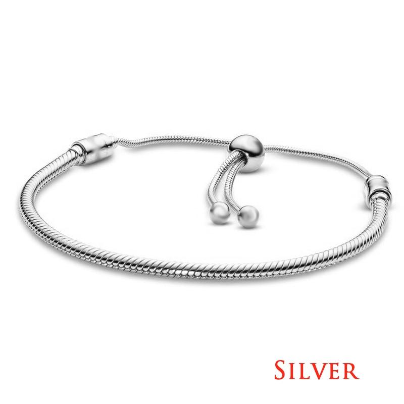 Charm DIY Adjuestable Silver 925 Bracelet for Women Trend Original Design Bangles Fashion Girl Jewelry Gifts