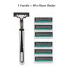 6 шт. лезвие для мужчин, ручная бритва, классическая бритва для бороды с ручкой, станки для бритья