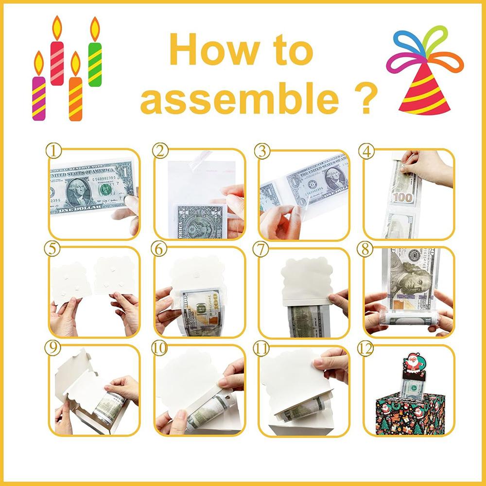 Merry Christmas Money Box, Fun Cash Gift Box Christmas Party Gift for Women Men