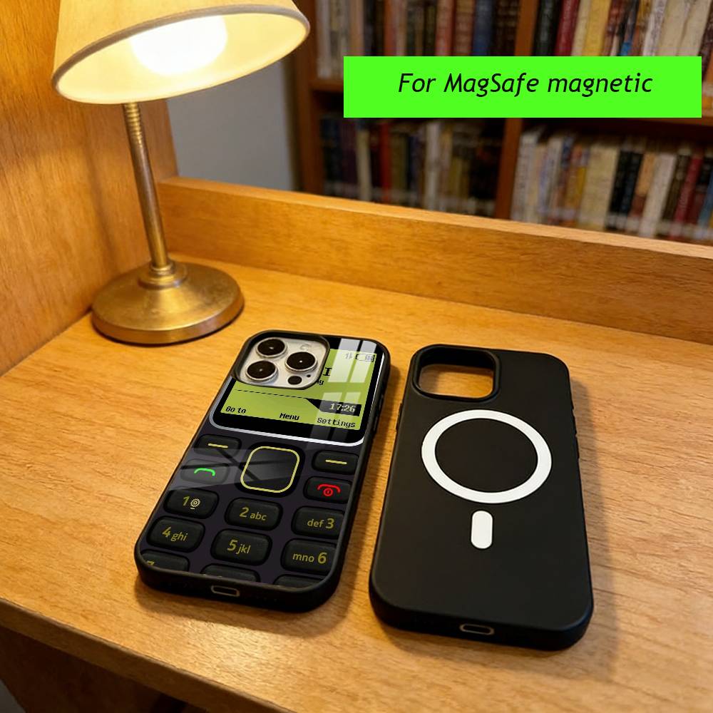 V-Vintage mobile phone style Phone Case For iPhone17,16,15,14,13,12,11 Plus,Pro Magnetic For Magsafe Wireless Charging