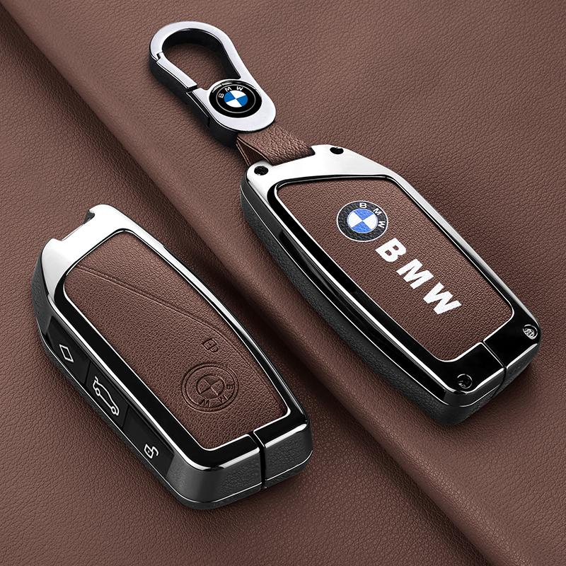 AAAOY1 Car Leather Key Case Cover for BMW X1 U11 X7 G07 XM G09 i7 7 Series G70 LCI iX I20 U06 G81 M3 2023 Protector Keychain Accessarie