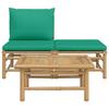 vidaXL 3-tlg. Garten-Lounge-Set mit Grünen Kissen Bambus