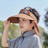 Quick Dry Kids Shawl Sun Hat Removable Baby Sun Protection Hat Fashion Cartoon Empty Top Hat  Girls