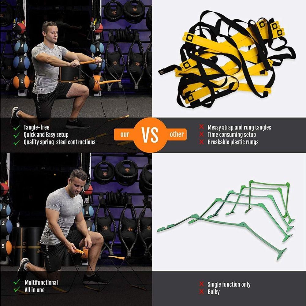 Orange Agile Ladder Carbon Steel Footwork Training Jump Ladder Football Equipment