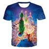 2025 New Children's T-shirt 3D Digital Printing Green Plush High End Cartoon Printed Round Neck Short Sleeve Girl's Top