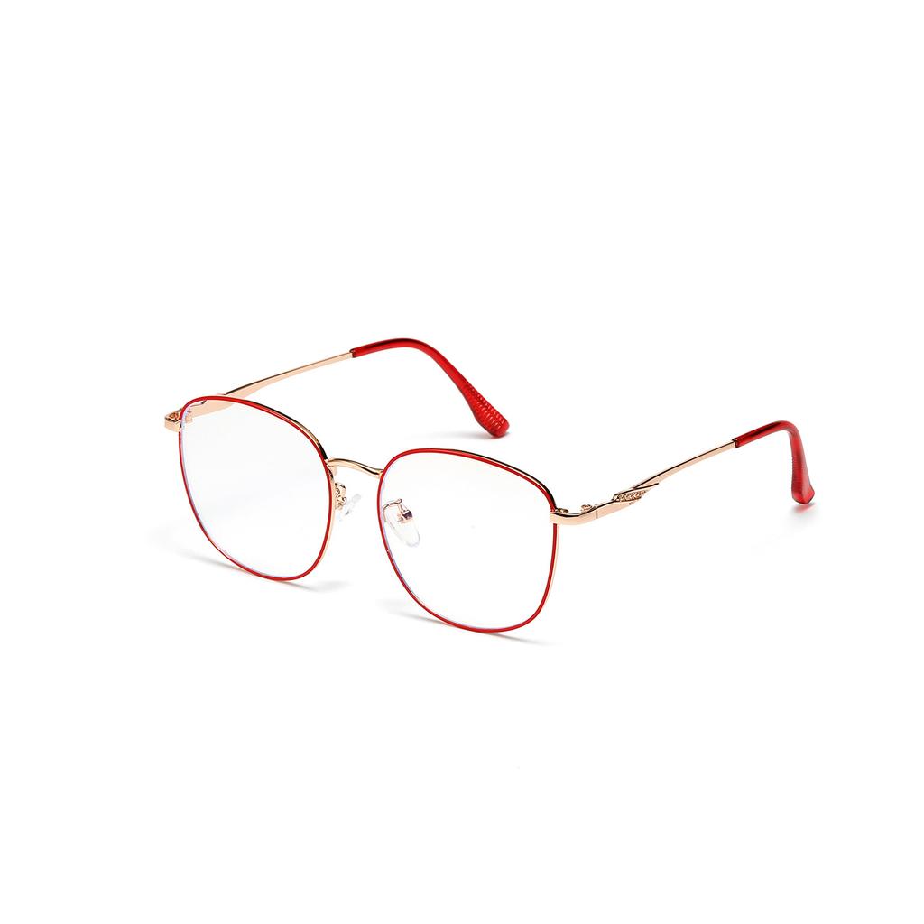 Тонкая оправа из металла, литературные очки, женские, студенческого стиля, литературные и художественные, простое зеркало, оправа, зеркало, мужской цвет, красное, плоское зеркало