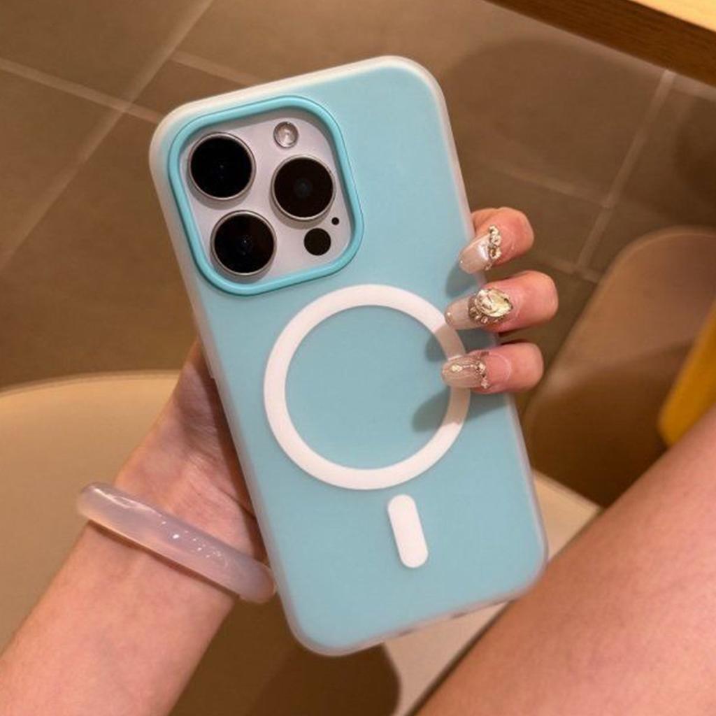 Силиконовый магнитный чехол-трансформер 2-в-1 для чехла для телефона Apple Магнитный защитный чехол для телефона Все включено Однотонный матовый Для девочек