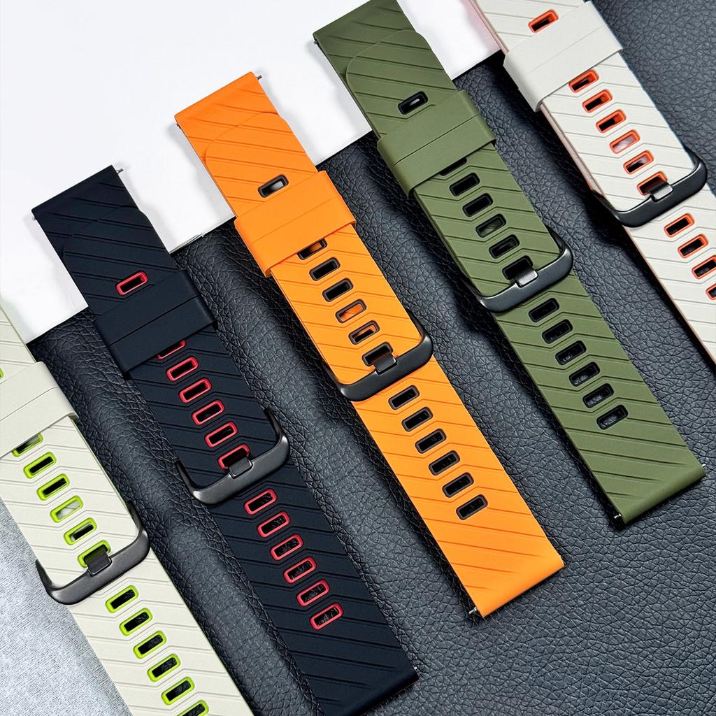 Сменный ремешок 22 мм для Amazfit Balance/GTR 4 3 2, силиконовый ремешок для часов Amazfit Bip 6 5/ Stratos 3 2 2S, регулируемый ремешок-браслет.