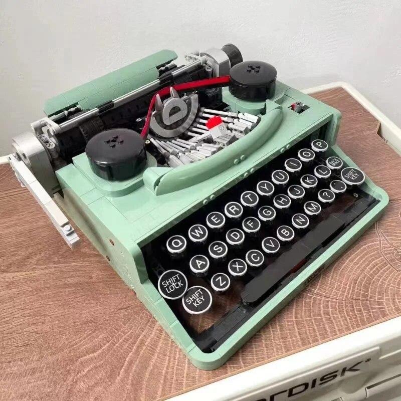 2078pcs Retro Typewriter Building Blocks Keyboard MOC 21327 Set Toys Bricks Writing Machine For Kids High Ideas Gift