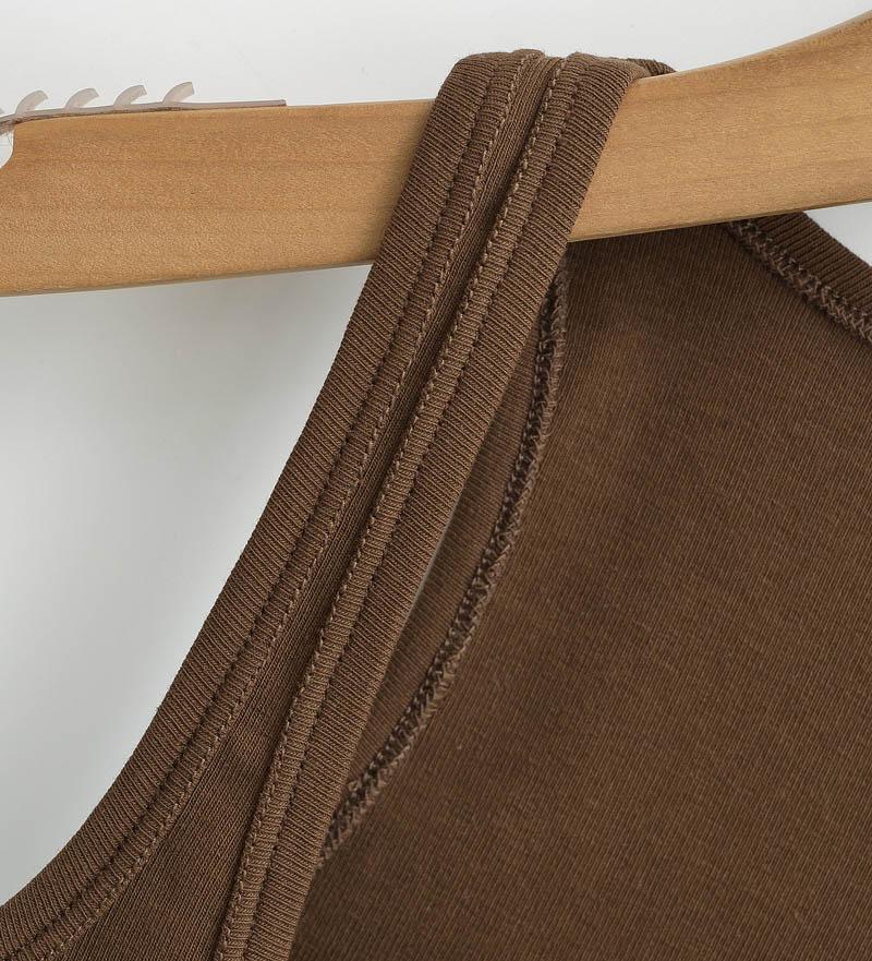 Women Scuplted  Solid Color Square Neck Tank Top