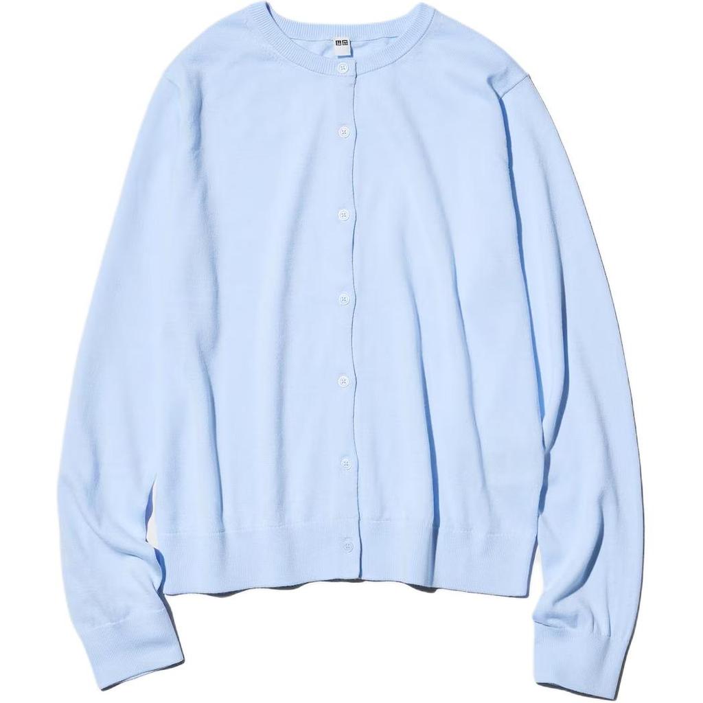 Uniqlo SS26 Однотонный Мягкий Кардиган на Пуговицах Женские Топы 482977-60