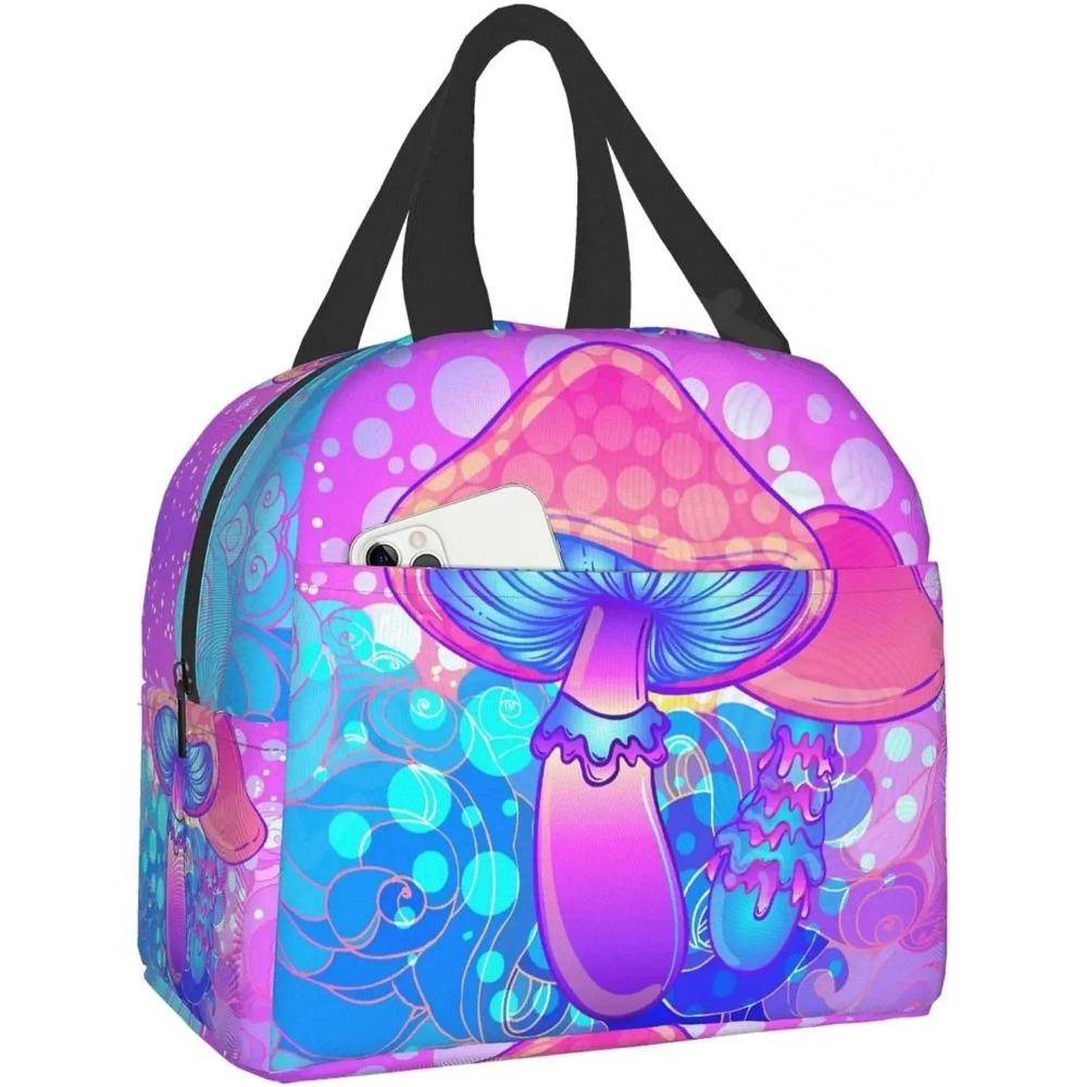 Сумка для ланча для женщин и мужчин с изображением грибов, многоразовая, изолированная, охлаждающая, ланч-бокс, милый, забавный контейнер, держатель для ланча, портативная сумка