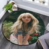Sabrina Carpenter pattern round rug,Carpet Rug for Living Room Bedroom Playroom ,Non-slip Floor Mat,Holiday Gifts and Birthday Gifts.
