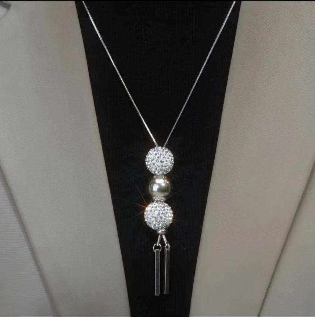 Модная цепочка для свитера с кристаллами и бриллиантами в виде капель воды