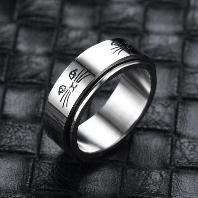 Spinning Spinner Ring For Men Women Anxiety Fidget Rings Stainless Steel Moon Star Roman Numerals Chain Rotating Ring
