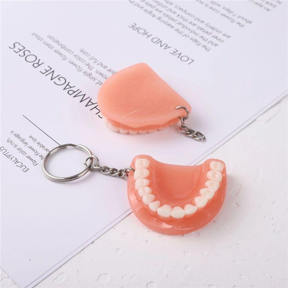 Resin Upper Jaw Teeth Shape Teeth Keyring Teeth Pendant Tooth Key Chain Denture Key Chain