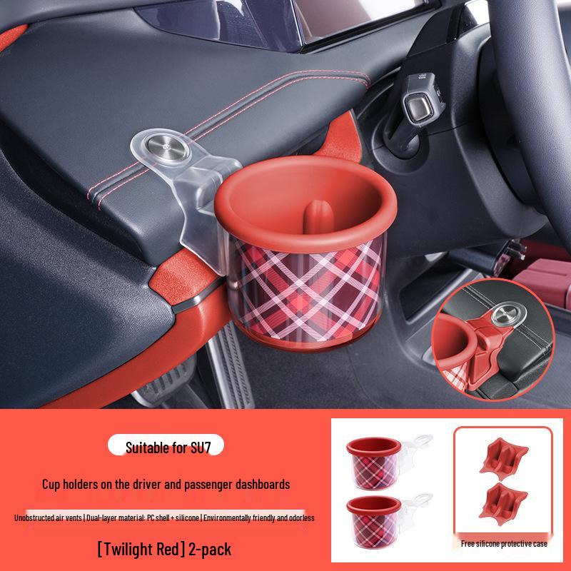 Custom-fit Cup Holders for Xiaomi SU7: Original Color & Multifunctional Car Interior Accessory
