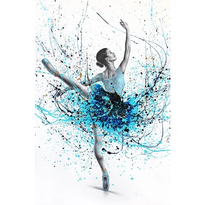 Ballerina Girl Poster Floral Dancer Canvas Painting Ballet Wall Art Picture Prints For Dance Studio Home Decor Modern Mural
