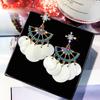 White Shell Earrings Women's Bohemian Geometric Earrings Exaggerated Temperament Personality Earrings