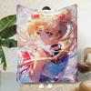 Anime Cartoon S-Sailor Moon Printed Blanket Picnic Blankets Warm Blanket Soft and Comfortable Blanket Home Travel Birthday Gift