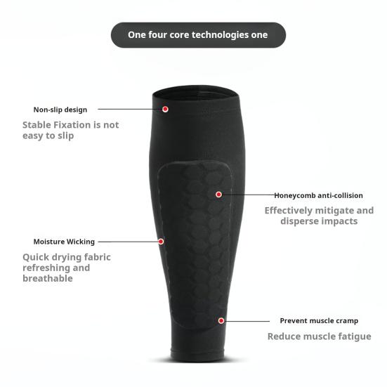 1Pc/2Pcs Soccer Shin Guards Calf Compression Sleeves with Honeycomb Pads Shin Splint Supports