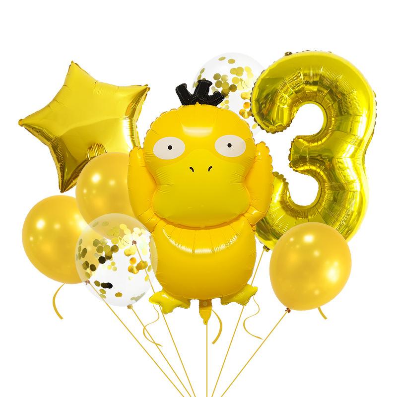 Pokémon Duck Digital Balloon Set Baby Party Decoration 32 Inch Digital Cute Scene Arrangement