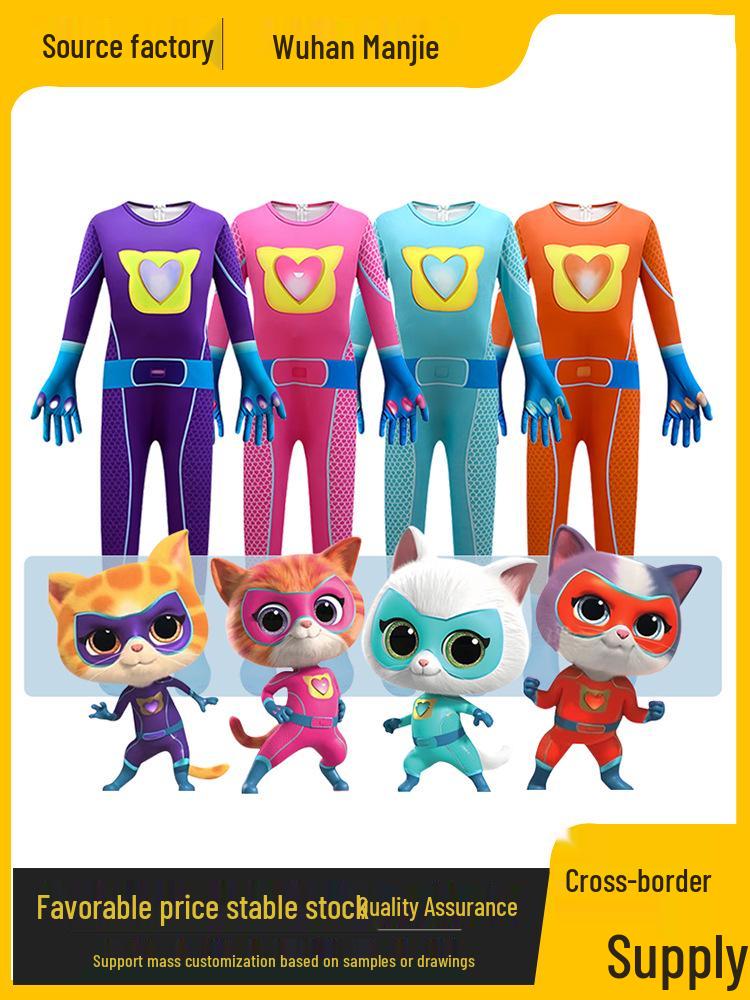 Детский Хэллоуинский комбинезон Super Kitties Костюм для косплея