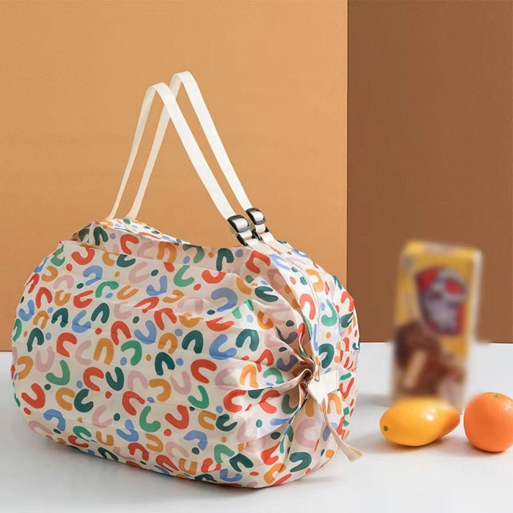 Creative Folding Shopping Bag Portable Foldable Eco Bag Fashion Travel Shoulder Handbag Sports