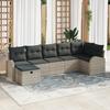 VidaXL 7-piece Garden Sofa Set with Light Grey Cushions In Poly Rattan 3359101