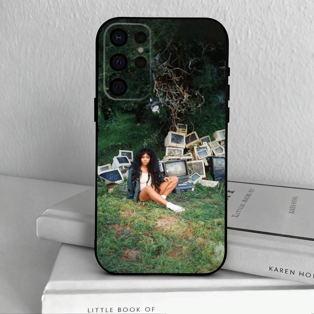 Fashionable S-SZA-A Singer Phone Case For Samsung S25,S24,S21,S22,S23,S30,Ultra,S20,Plus,Others Soft Black Case