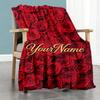 Rose Personalized Text Blanket Cozy Personalized Blanket Durable Comfort Perfect for Living Room Office Picnics Seaside for All Occasions
