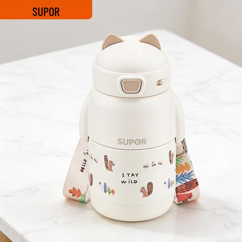 SUPOR Детская термобутылка с трубочкой из нержавеющей стали 316L