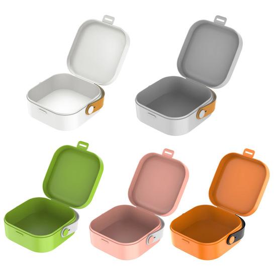 Квадратный чехол для наушников, коробка для хранения кабеля передачи данных, органайзер, пряжка, пылезащитный, компактный размер