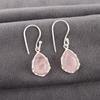 Rose Quartz Jewelry, 925 Solid Sterling Silver Earrings, Handmade Gemstone Jewelry Earrings For Memorial Day