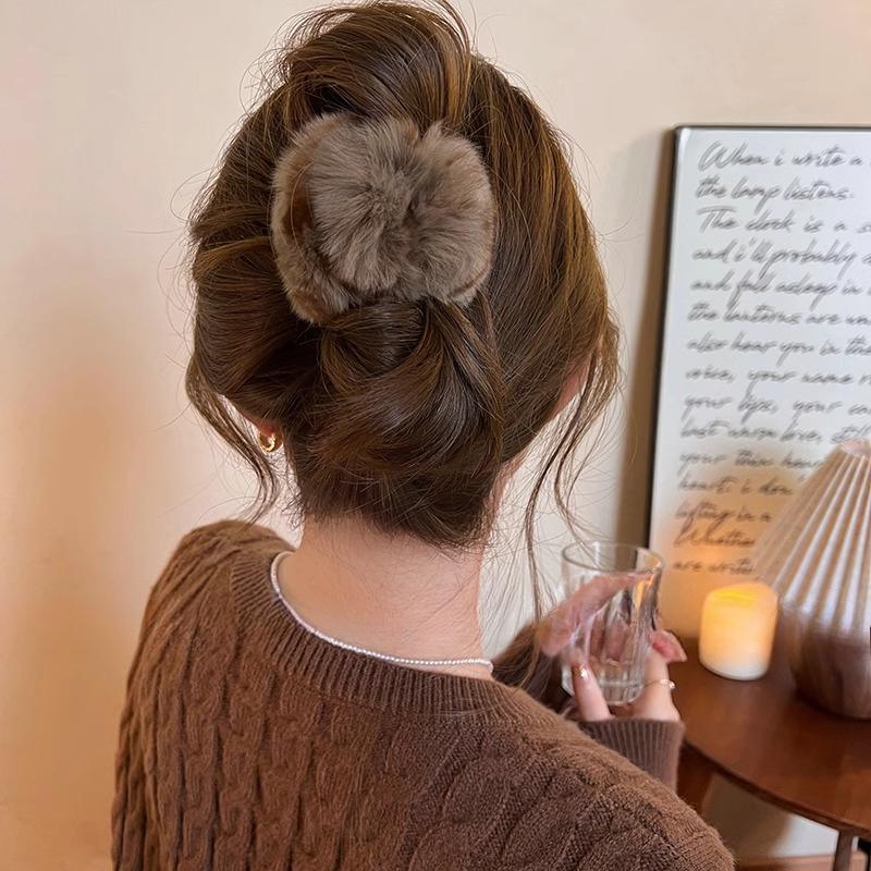 Милая плюшевая заколка-зажим, новая высококачественная шпилька для волос, высокий хвост на затылке женщины, заколка-акула, аксессуары для волос