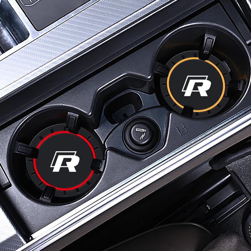 Для VW Volkswagen Jetta MK5 Golf Новые 2 шт. Логотип Rline R line ПВХ Силикон Автомобильная подставка Подстаканник Нескользящая подкладка Коврик для напитков Для V