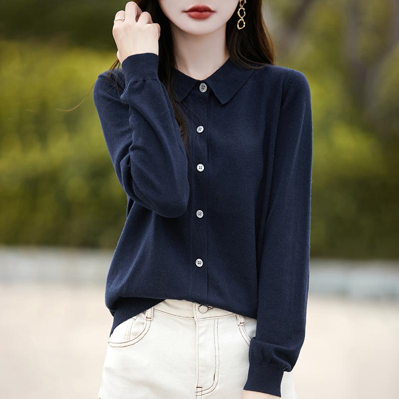 Женский кашемировый кардиган Qinghe кашемир 50% шерсть 50% шелк Женский осенне-зимний кашемировый кардиган мягкий и теплый