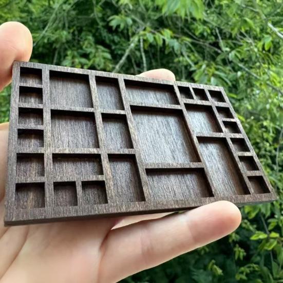 Miniature Trinket Shelf Wooden Crystal Display Shelf Miniature Collectibles Organizer Printers Tray for Gems Stones Shells