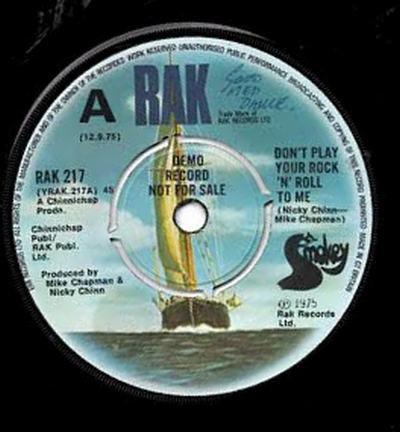 7-дюймовая пластинка SMOKIE - Don't Play Your Rock'n Roll To Me RAK217PROMO RAK 1975 Великобритания Рок Б/У