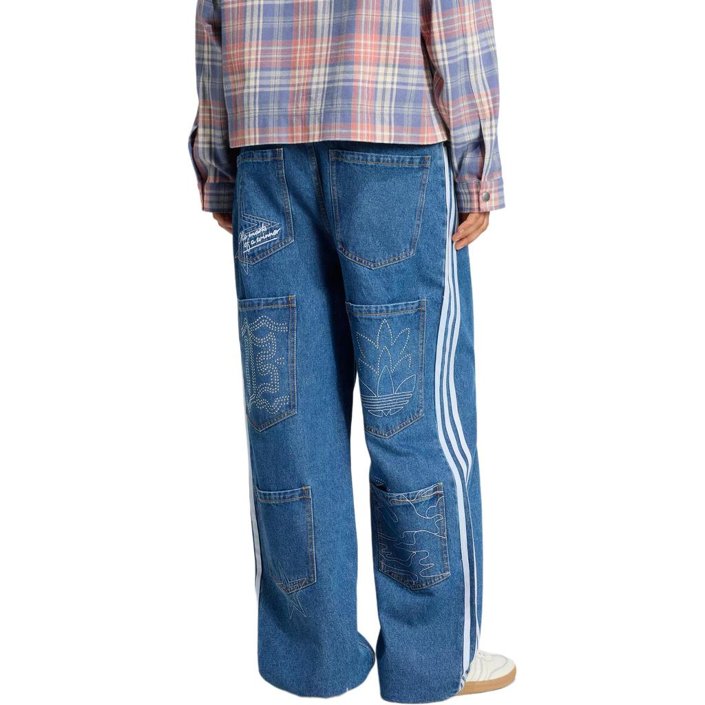 adidas Оригинальные FW25 Мешковатые GFX Джинсы из денима Модные Женские брюки KC6278
