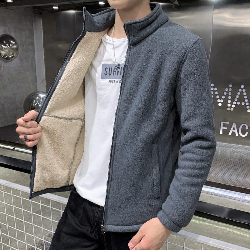 Мужская куртка, повседневная флисовая куртка, мужская флисовая куртка больших размеров, кардиган, свитер ягненка