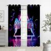 2PCS Living Room, Bedroom, Gaming Room, Cool Game Controller Printed Curtains, Light-Transmitting Decorative Custom Curtains