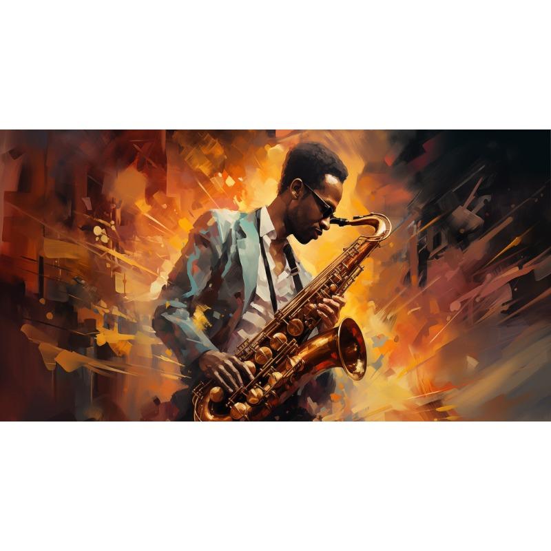Pianist Playing Piano Saxophone Violin  Jazz Band Canvas Print  Vintage Oil Painting Style Wall Art Gift, Music School Decor