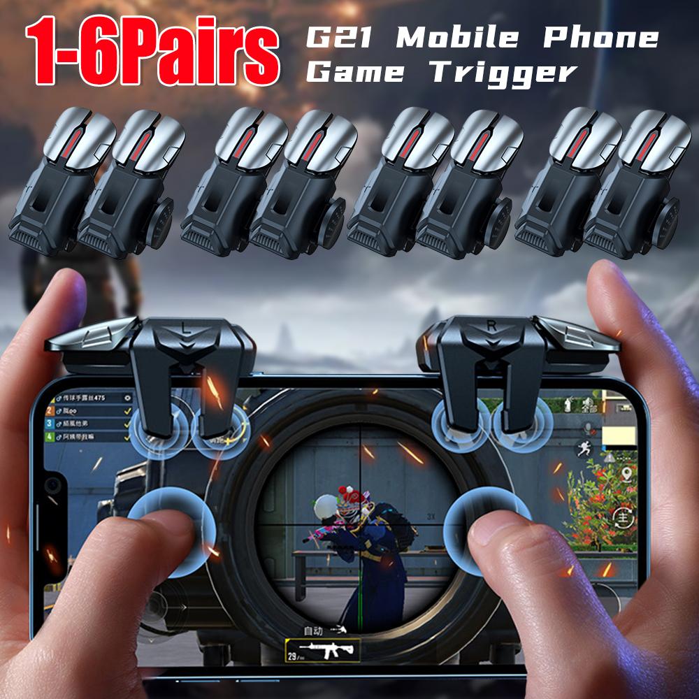 G21 Pair 6 Finger Game Controller For Pubg Game Mobile Gamepad Trigger Joystick Shooter Fire Button Controller For Me